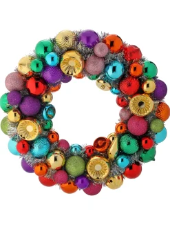 Regency International Regency 19.5" Tinsel Colorful Ball Ornament Christmas Wreath MTX73682 New