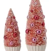 Regency International Regency Set of 2 So Sweet Pink Bottle Brush Christmas Trees MTX74705 Sale