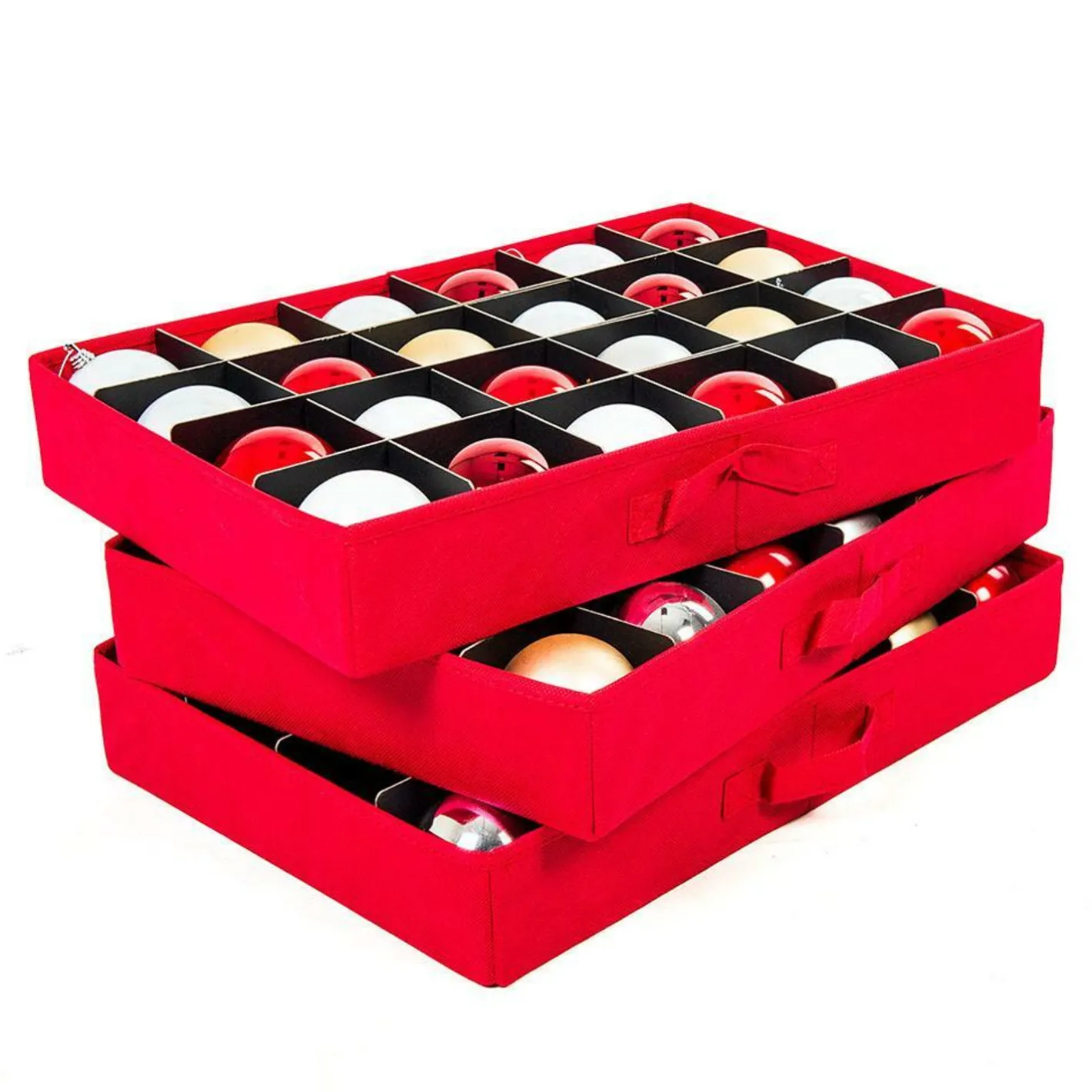 Santas Bags Santa's Bags Red 3 Tray Ornament Storage Drawer with Lid SB-10452-RED Online