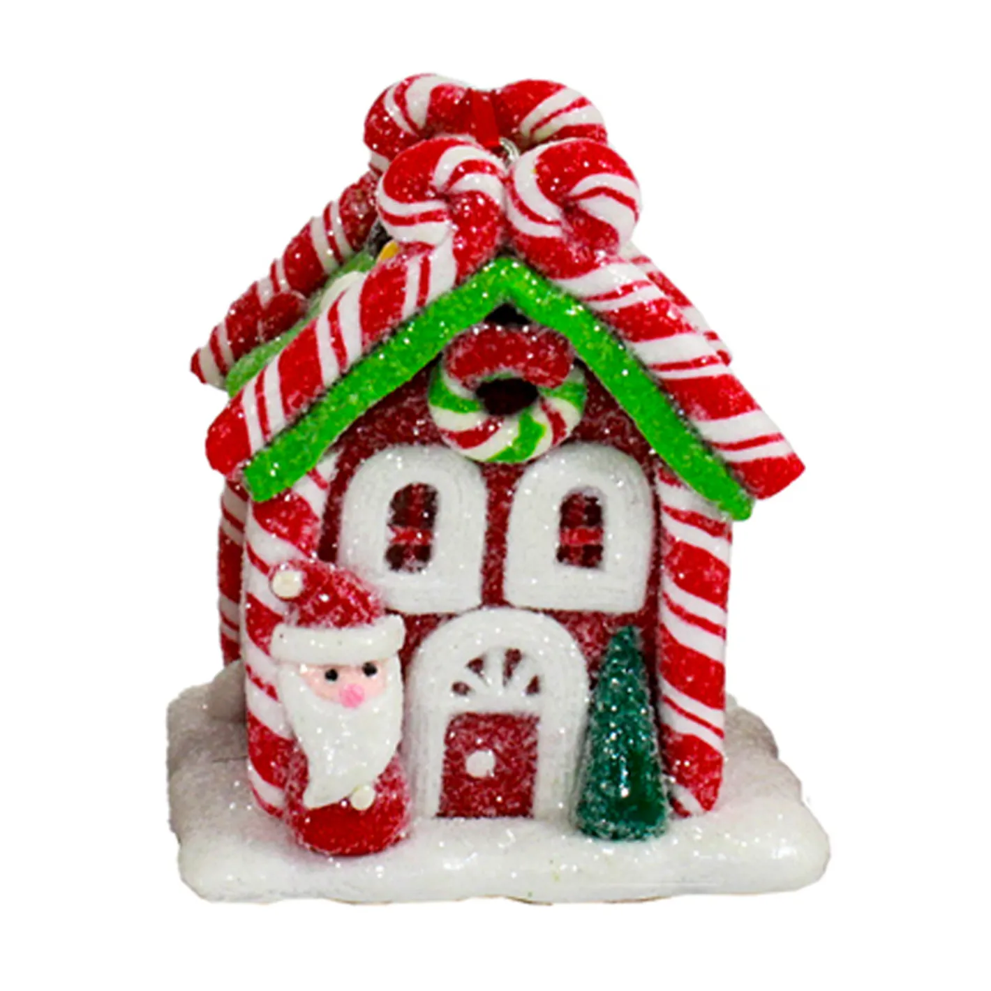 Kurt Adler Set of 3 Battery Operated Lighted Claydough Gingerbread Candy House Christmas Ornament D4107 Best