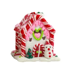 Kurt Adler Set of 3 Battery Operated Lighted Claydough Gingerbread Candy House Christmas Ornament D4107 Best
