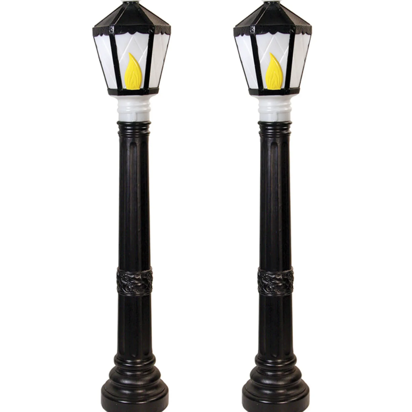 General Foam Set of 2 Black Lamp Post Lighted Christmas Blow Molds C5051 Clearance