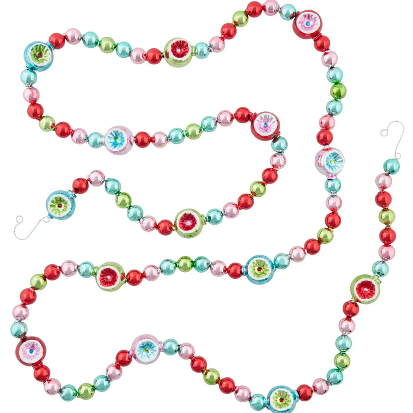 Shiny Brite Festive Fete 7' Glass Christmas Tree Garland 4028274 Clearance