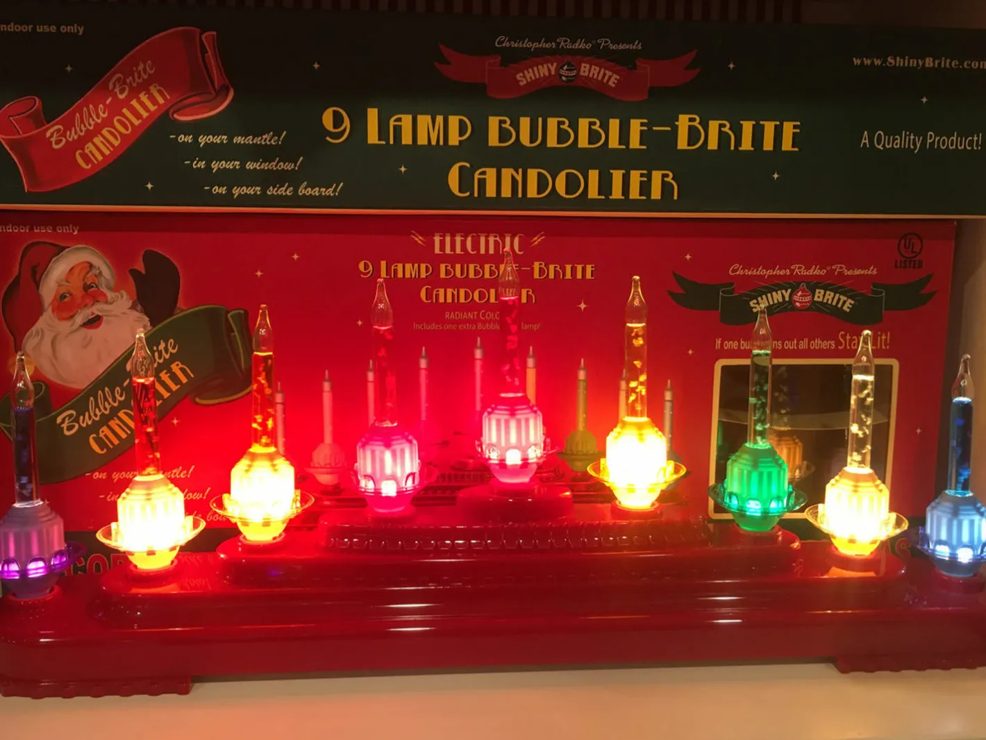 Shiny Brite Holiday Splendor Bubble Bright Light Candolier 4027850 Hot