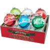 Shiny Brite Holiday Splendor 3.25" Signature Flocked Round Christmas Ornaments 4028217 Online