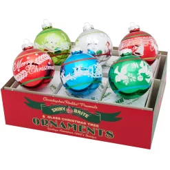 Shiny Brite Holiday Splendor 3.25" Signature Flocked Round Christmas Ornaments 4028217 Online