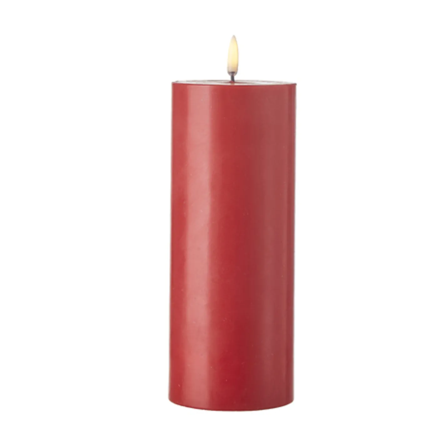 Liown Uyuni 3" x 5" or 7" or 9" Flat Top Moving Flame Red Unscented Pillar Battery Candle Outlet