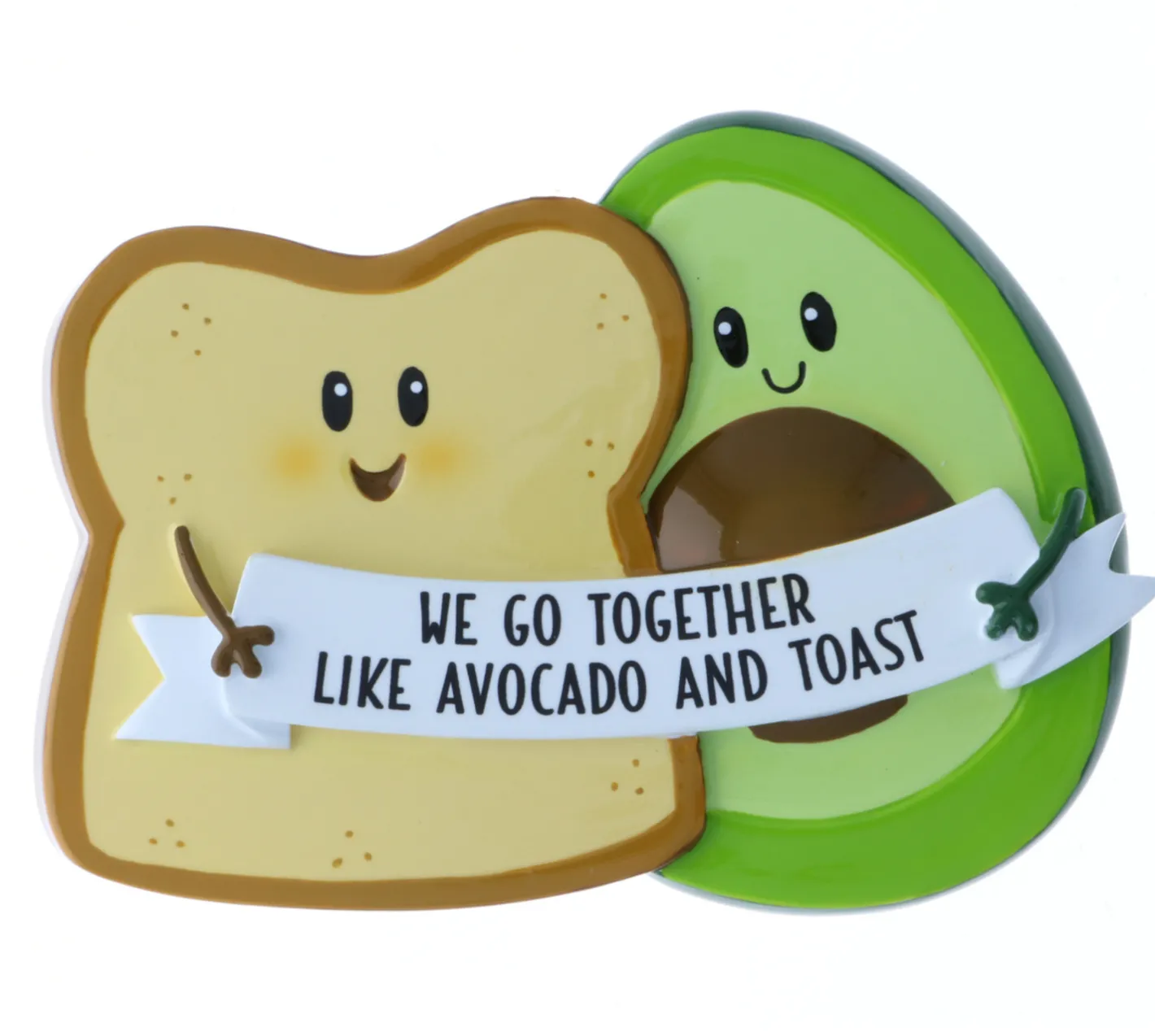 Polar X 4.25" Avocado and Toast Couple Personalized Christmas Ornament OR2199