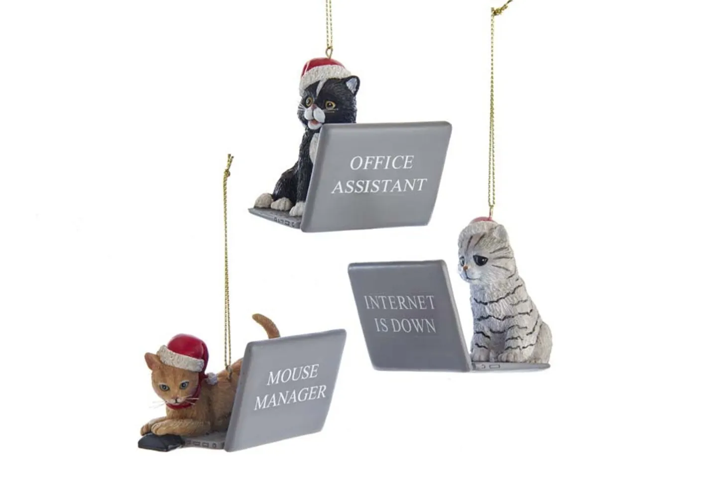 Kurt Adler 3.25" Computer Cat With Santa Hat Christmas Ornament E0600 Discount
