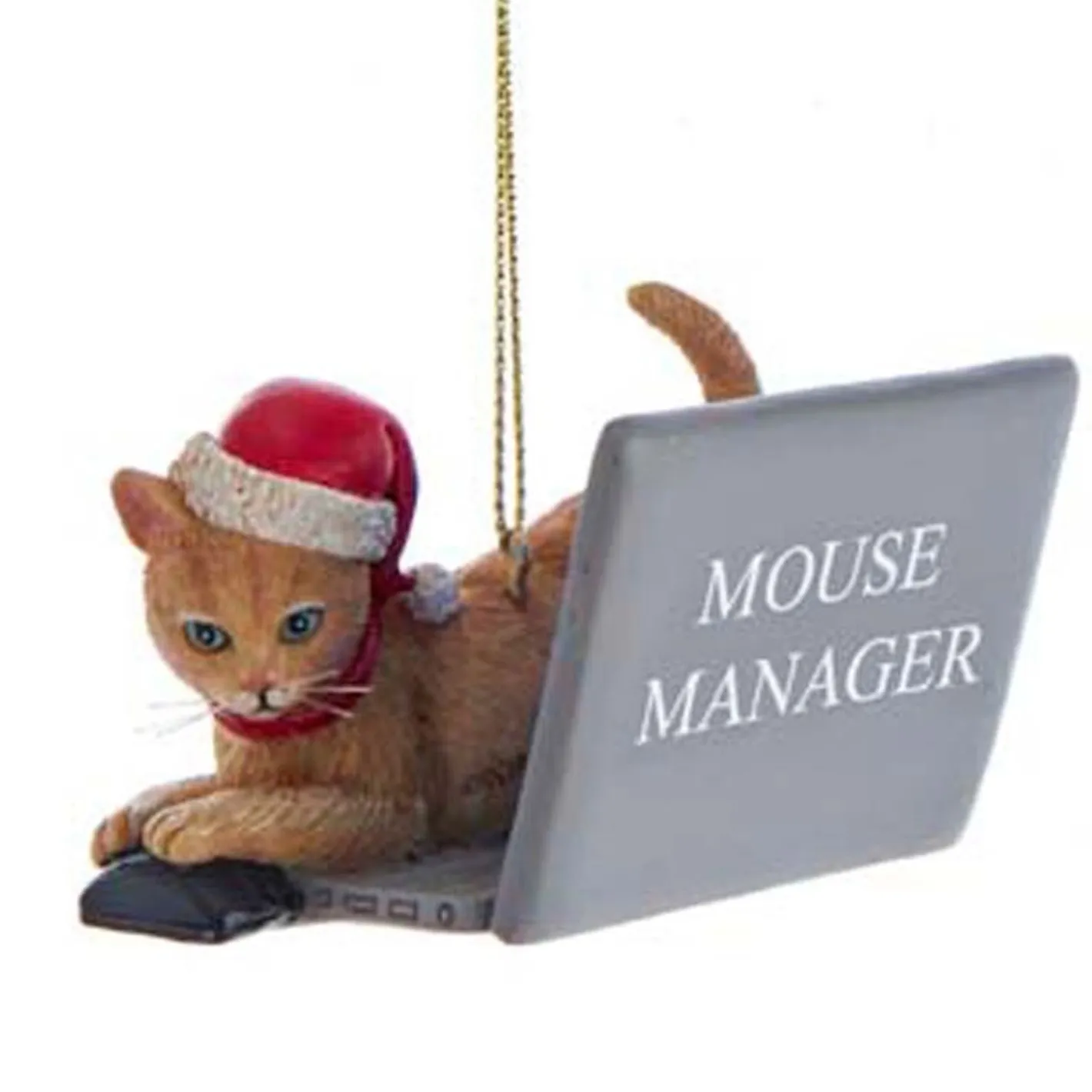 Kurt Adler 3.25" Computer Cat With Santa Hat Christmas Ornament E0600 Discount