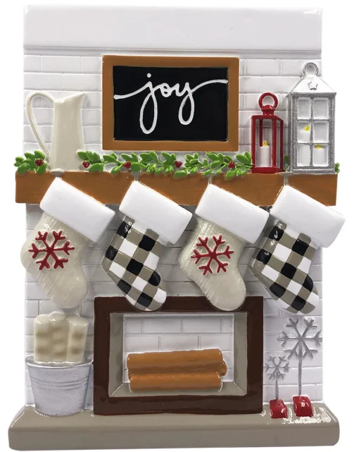 Polar X 5" Fireplace Mantle Stocking Family of 4 Personalized Christmas Ornament OR2030-4 Best
