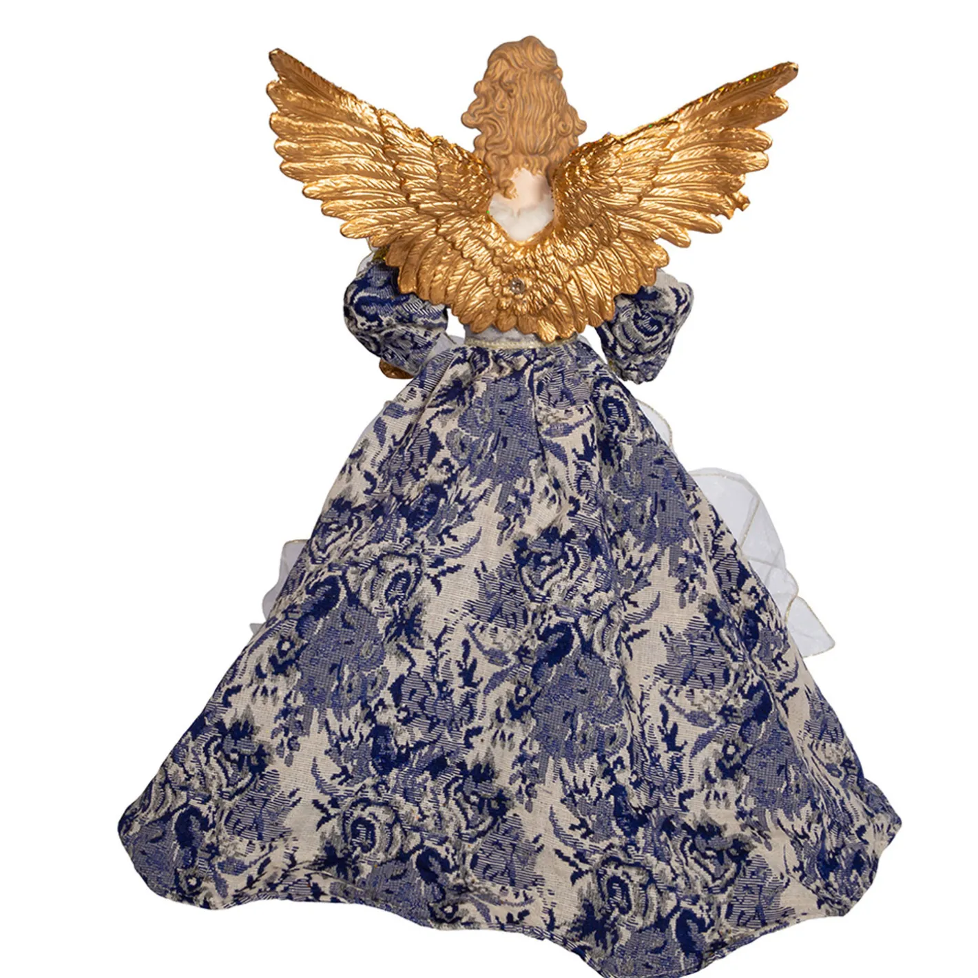 Kurt Adler 17" Indigo Blue Delft Angel Christmas Tree Topper J6099 New