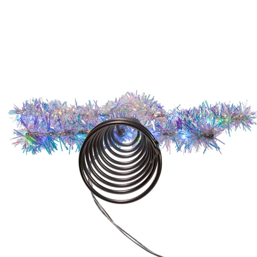 Kurt Adler 12.2" LED Lighted Silver Tinsel Star Christmas Tree Topper AD1022RGB Clearance