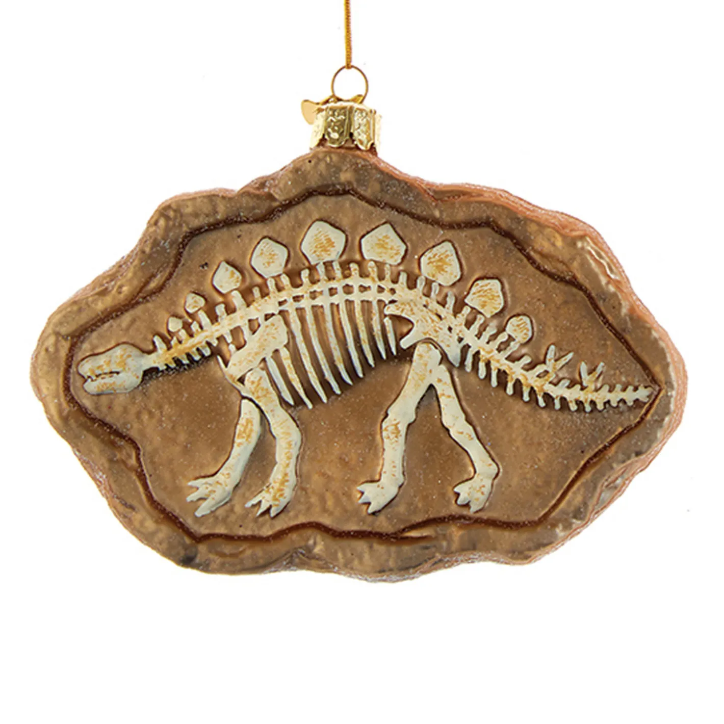 Kurt Adler 4.75" Noble Gems Dinosaur Fossil Glass Christmas Ornament NB1726 Clearance