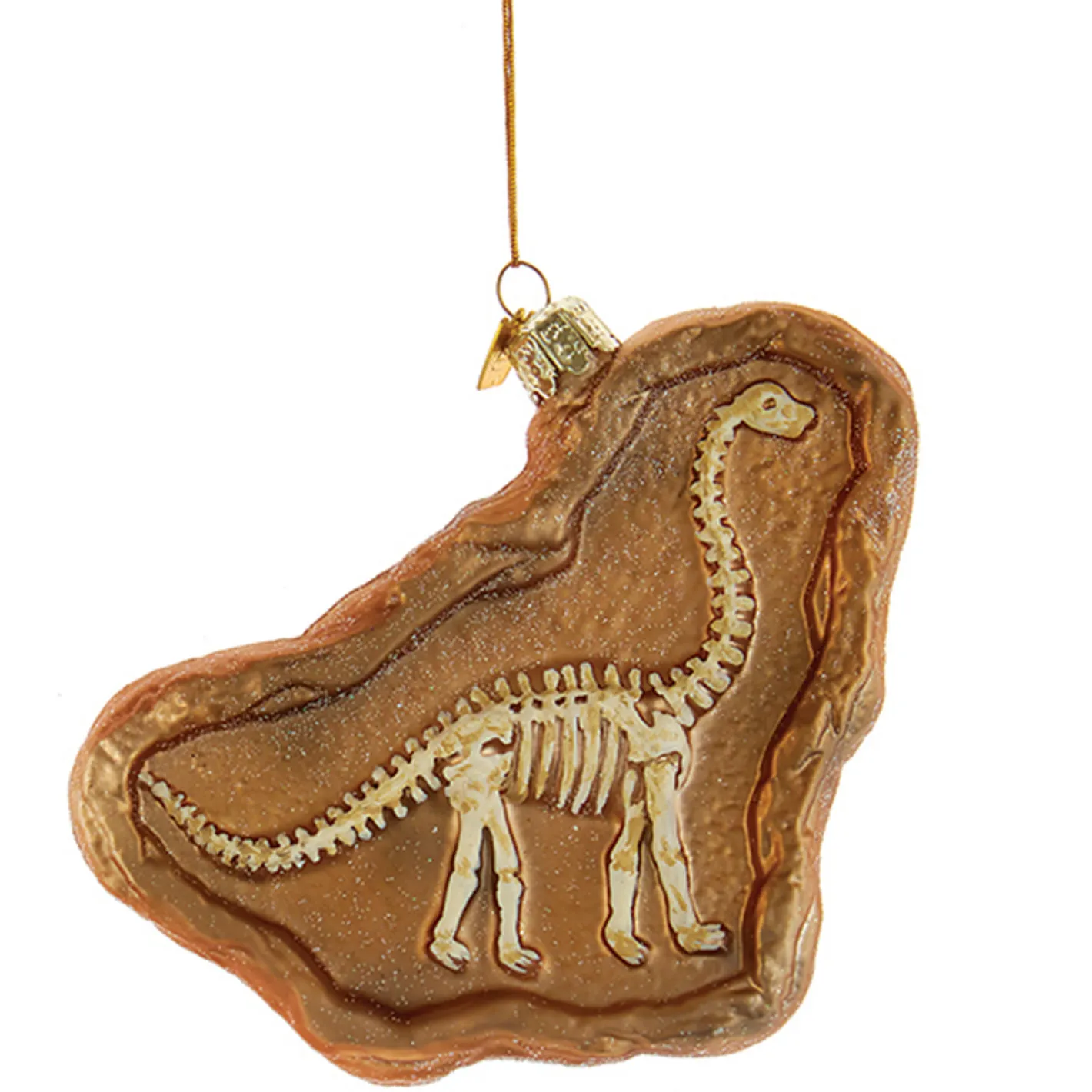 Kurt Adler 4.75" Noble Gems Dinosaur Fossil Glass Christmas Ornament NB1726 Clearance