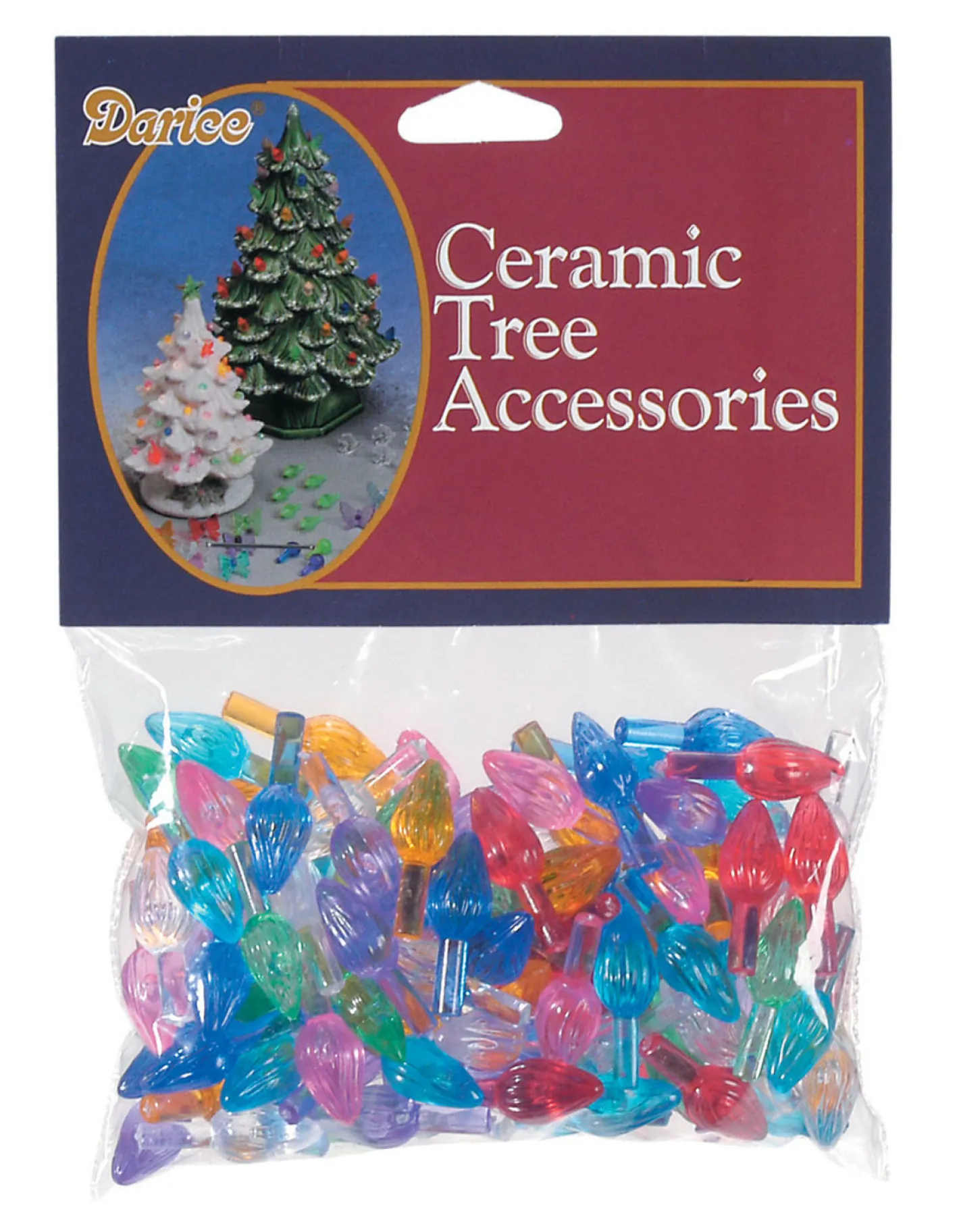 Darice 100 Pack .5" Multi Color Ceramic Tree Plastic Replacement Light Bulbs P0662 Clearance