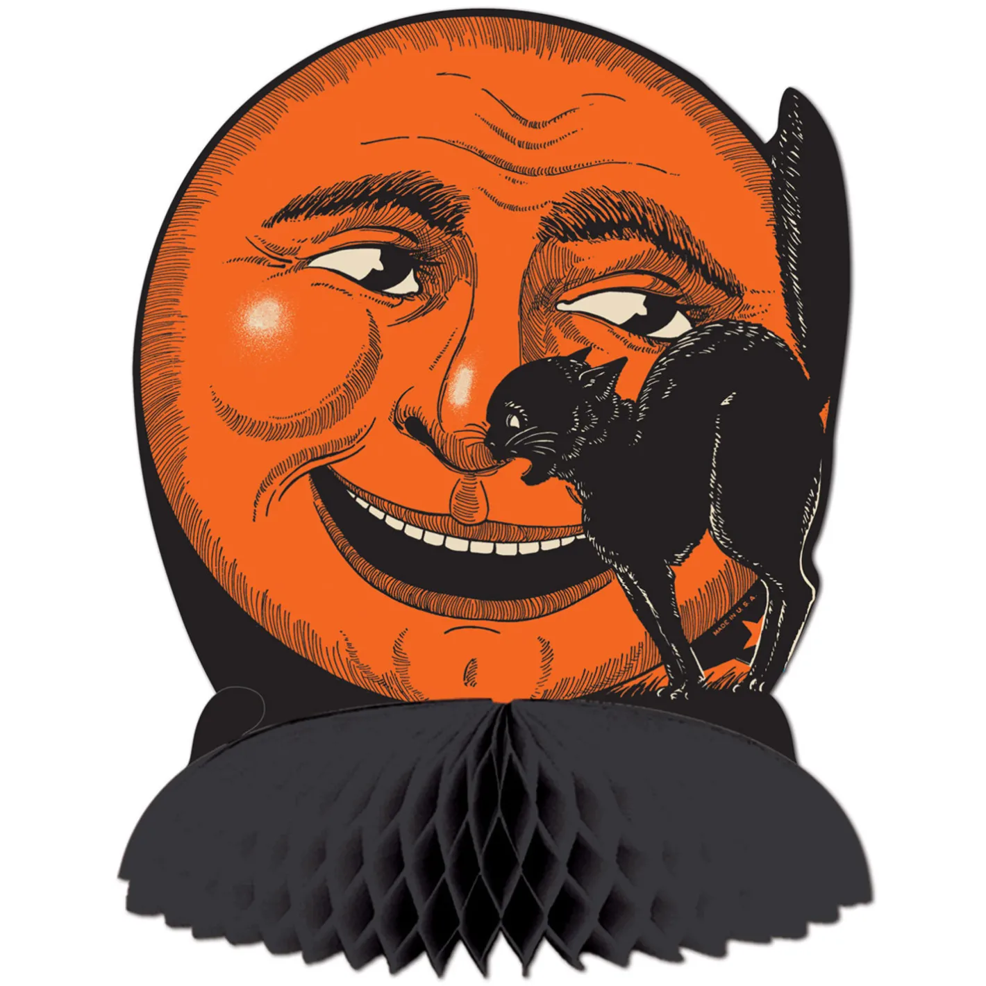 Beistle Vintage 9.75" Halloween Cat & Moon Centerpiece Decoration 01549 Online