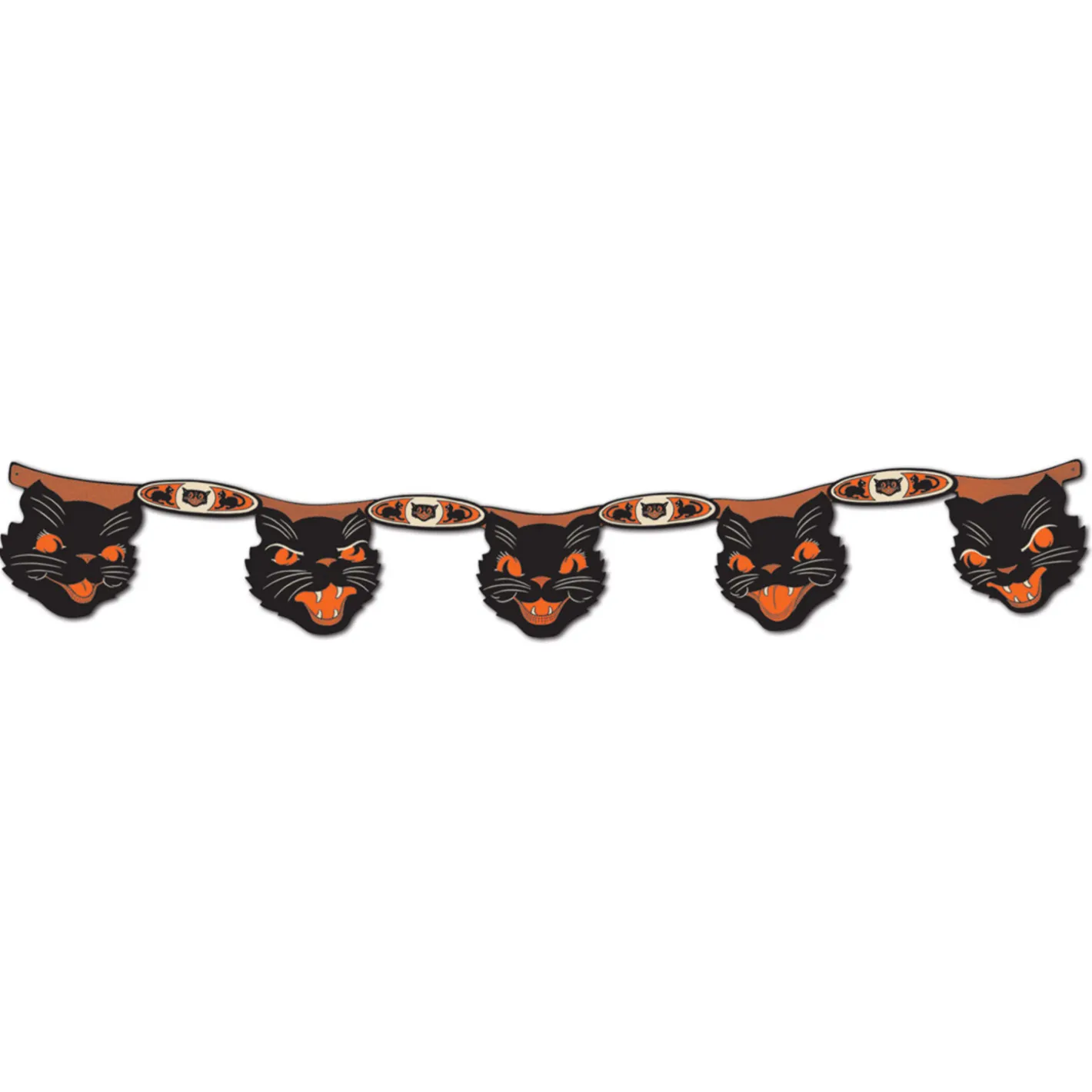 Beistle Vintage 4' Jointed Cat Streamer Halloween Garland Home Decoration 01971 Discount