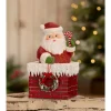 Bethany Lowe 7.75" Ho Ho Santa in Chimney Container Vintage Christmas Decor TL3363 New
