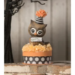 Bethany Lowe 6" Hoot on Box Vintage Halloween Decoration TL1370 Outlet