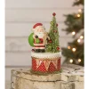 Bethany Lowe 9" Joy Santa on Box Christmas Decoration TL2360 Hot