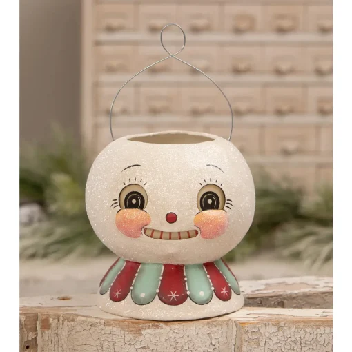 Bethany Lowe 7.75" Minty Beau Snow Glow Lantern Bucket Christmas Decoration JP2033 Best