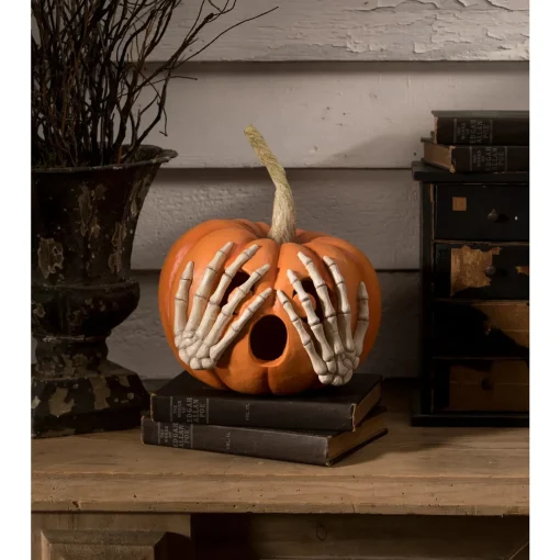 Bethany Lowe 10" Peek-a-Boo Pumpkin Orange Halloween Decoration TD3131 Online