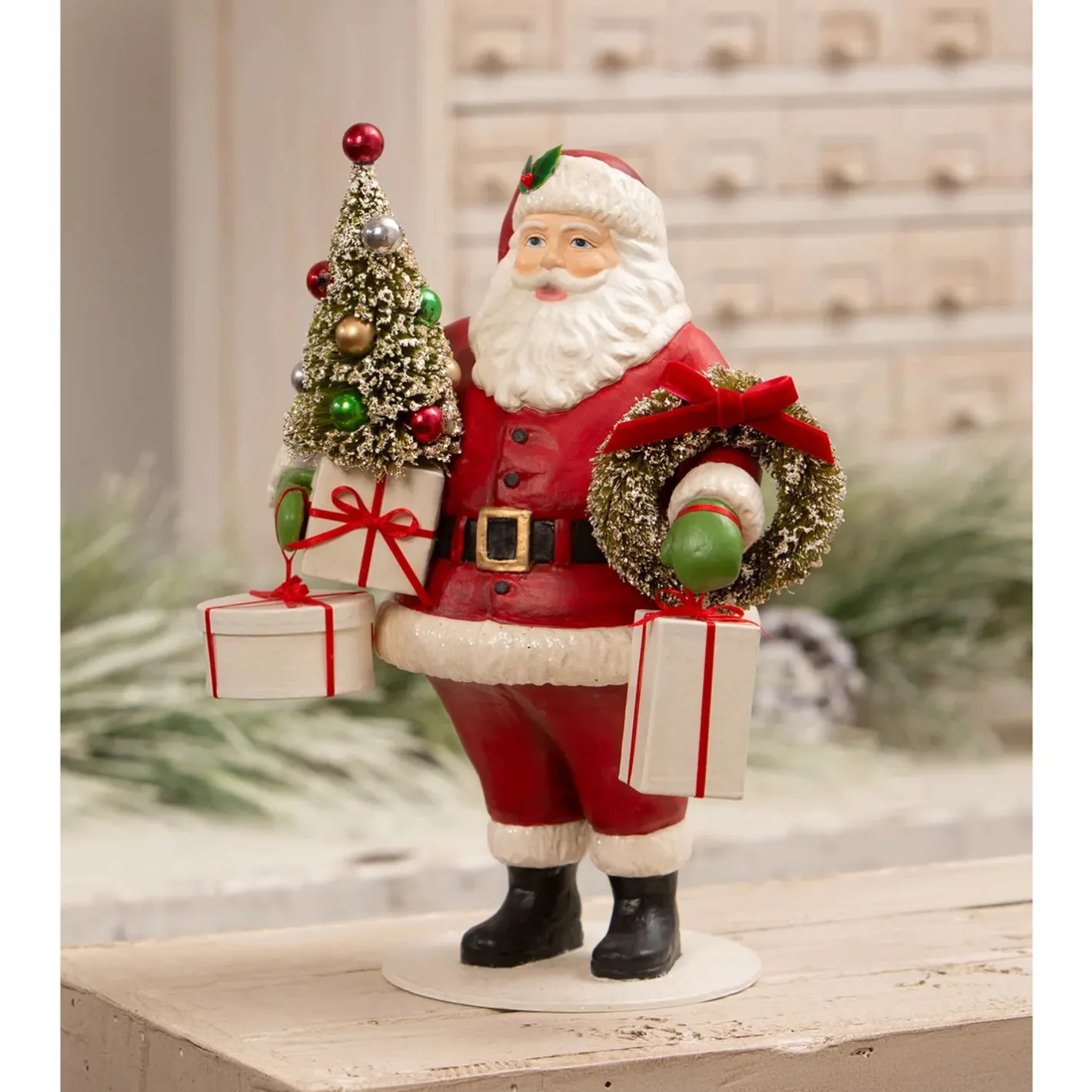 Bethany Lowe 12.5" Santa with Christmas Presents Christmas Figure TD3163 Clearance