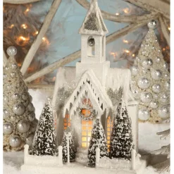Bethany Lowe Large Ivory Church Christmas Decoration LG1776 Hot