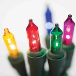 Brite Star 25' 100 LT Random Twinkling Multicolor Mini Incandescent Lights on Green 37-490-00 Online