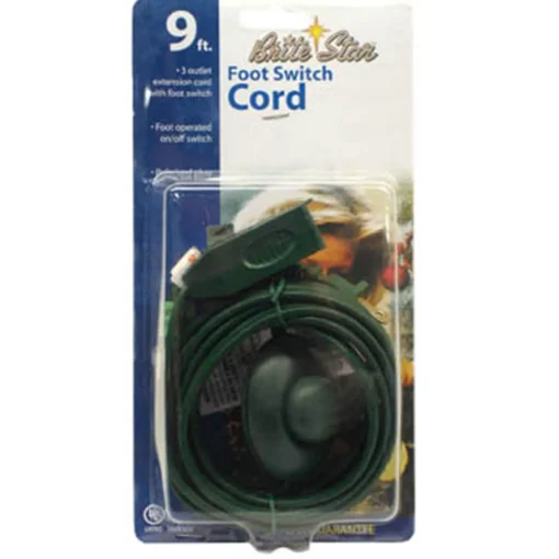 Brite Star 9' Extension Cord with Foot Pedal - Great for Christmas Tree 43-460-00 Hot