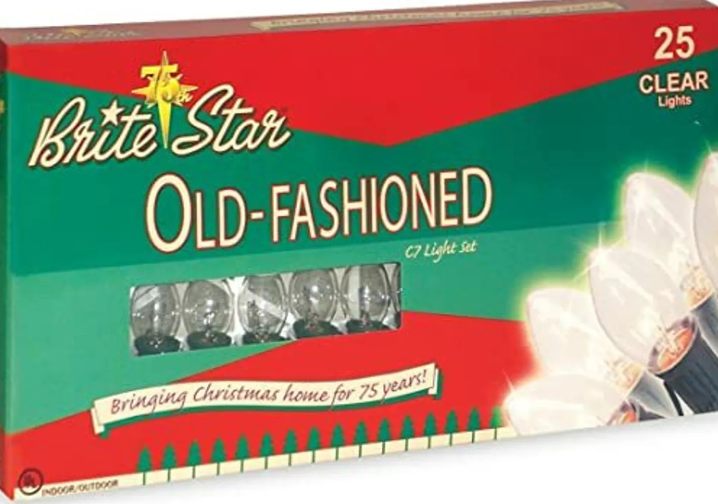 Brite Star 25 Vintage Inspired Clear Ceramic C7 Christmas Lights 37-835-00 Online