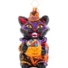 Christopher Radko Dapper Black Cat Halloween Glass Ornament 1021605