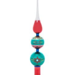 Shiny Brite Christopher Radko Holiday Splendor 15" Holiday Scene Finial Christmas Tree Topper 4028223 Hot