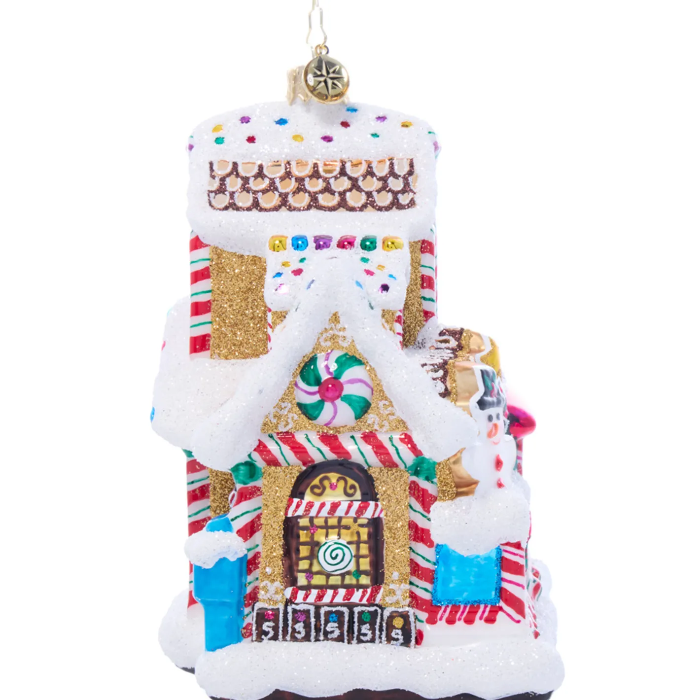 Christopher Radko Sweet Tooth Gingerbread Station and Train Glass Christmas Ornament 1022108