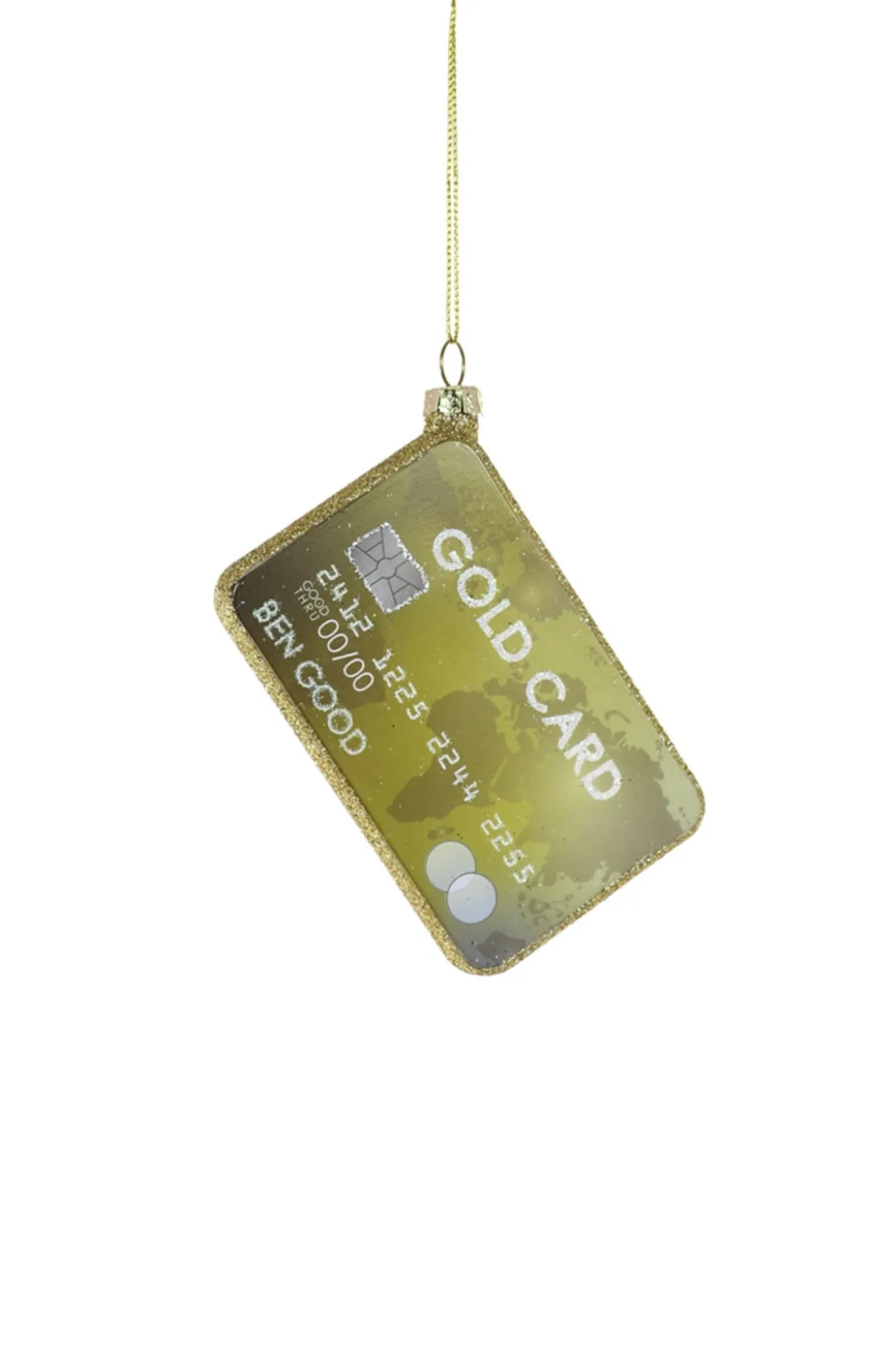 Cody Foster Co Cody Foster 3.75" Gold Card Glass Christmas Ornament GO-9921 New