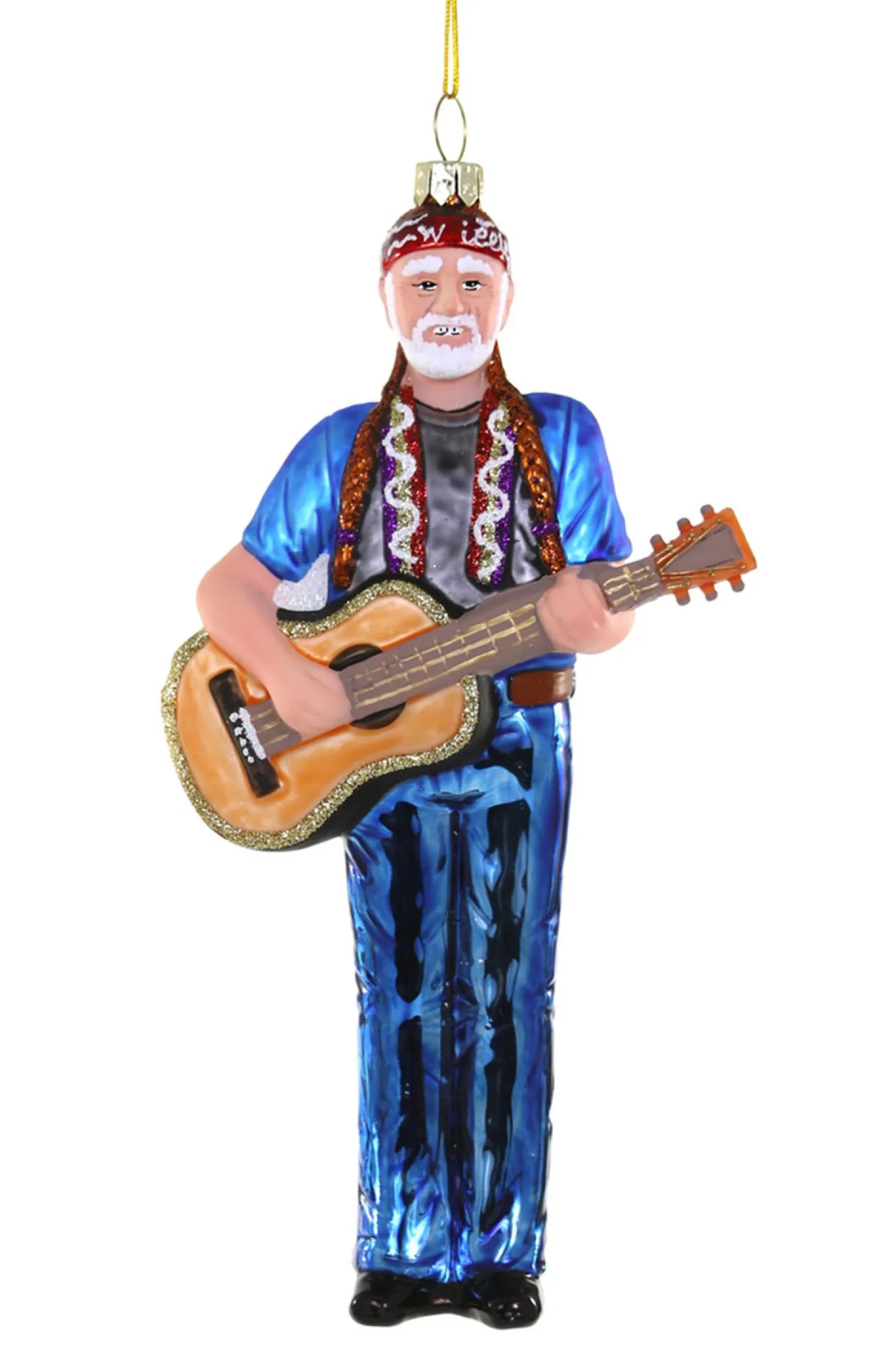 Cody Foster Co Cody Foster 7" Willie Nelson Glass Christmas Ornament GO-9778 Clearance