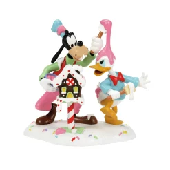 Department 56 Disney Village Goofy & Donald Make A Mess Figure 6013665 Clearance