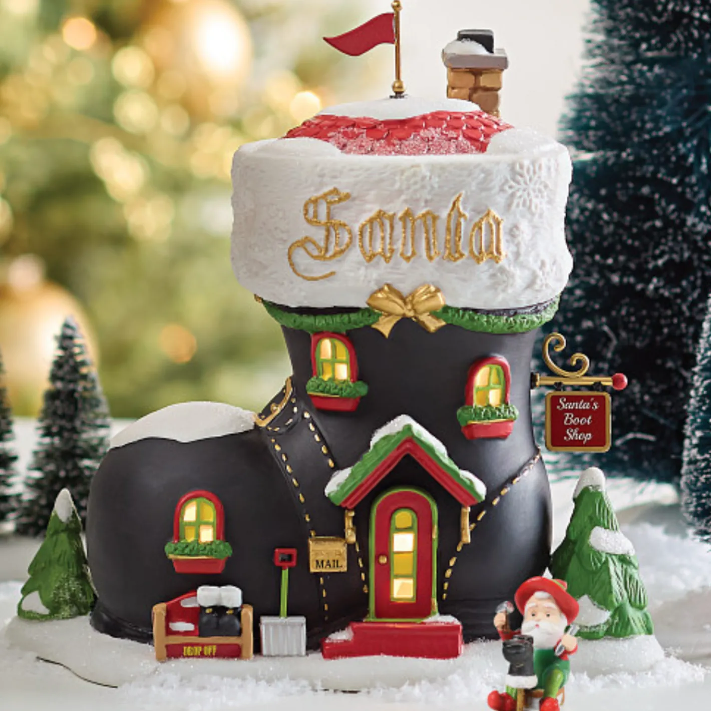 Department 56 North Pole Village Santa's Boot Shop 6013444