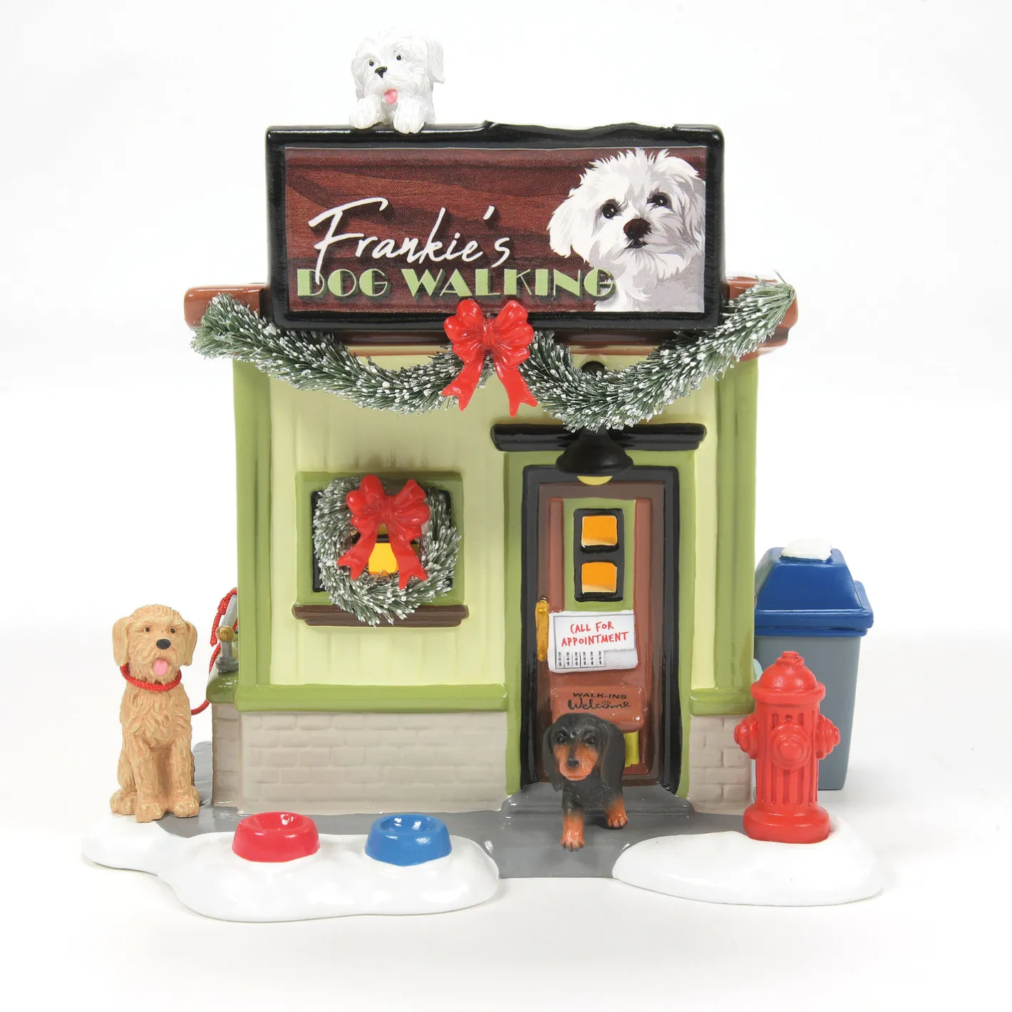 Department 56 Snow Village Frankie's Dog Walking Co. Building 6013584 Discount