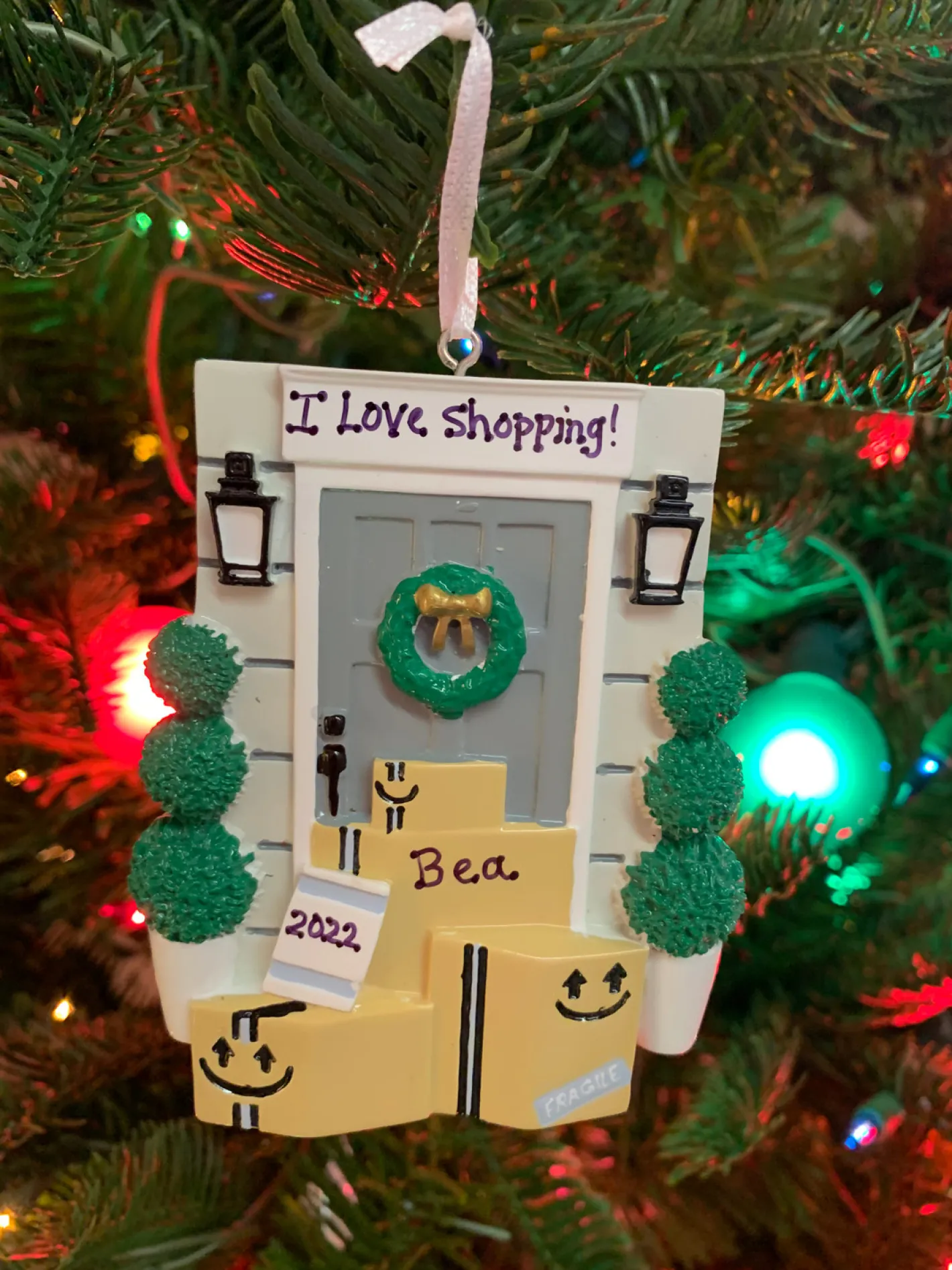 Polar X Door with Wreath and Packages Personalized Christmas Ornament OR2299 Discount