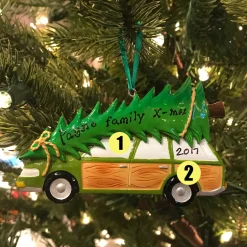 Polar X Family Station Wagon with Tree Personalized Christmas Ornament OR1565 New