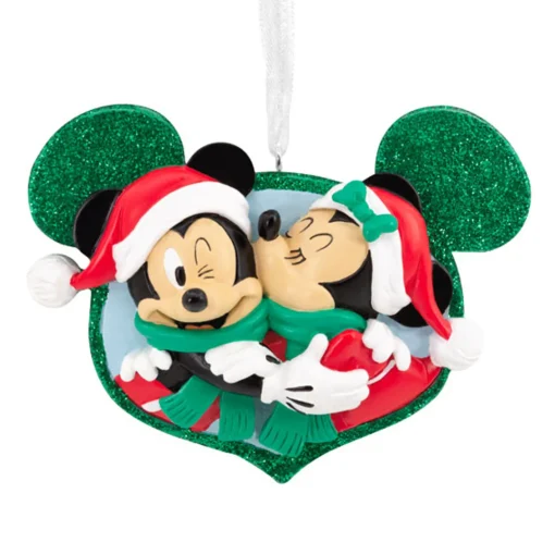 Hallmark 2.75" Minnie Mouse Kissing Mickey Mouse Christmas Ornament 3HCM1249 Best