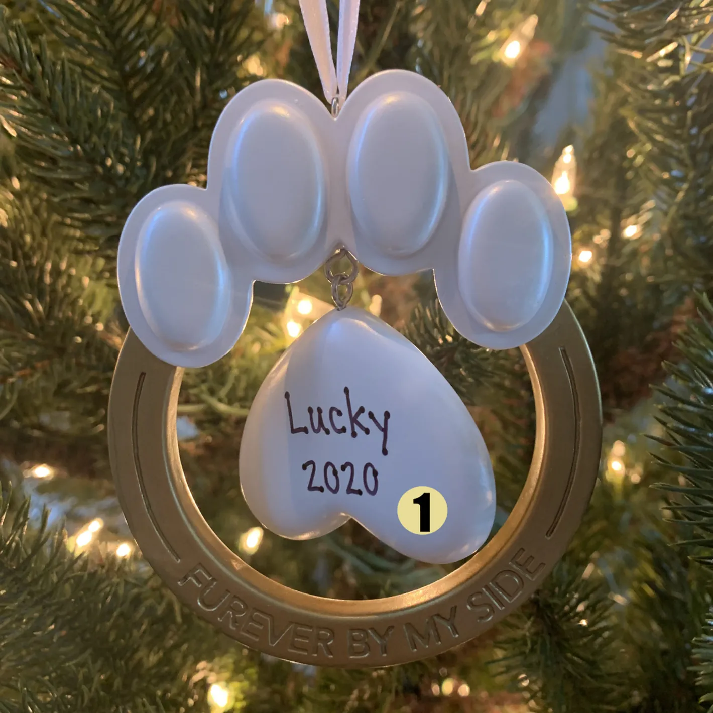 Hallmark 4" Pet Paw Memorial Personalized Christmas Ornament 1HGO2252