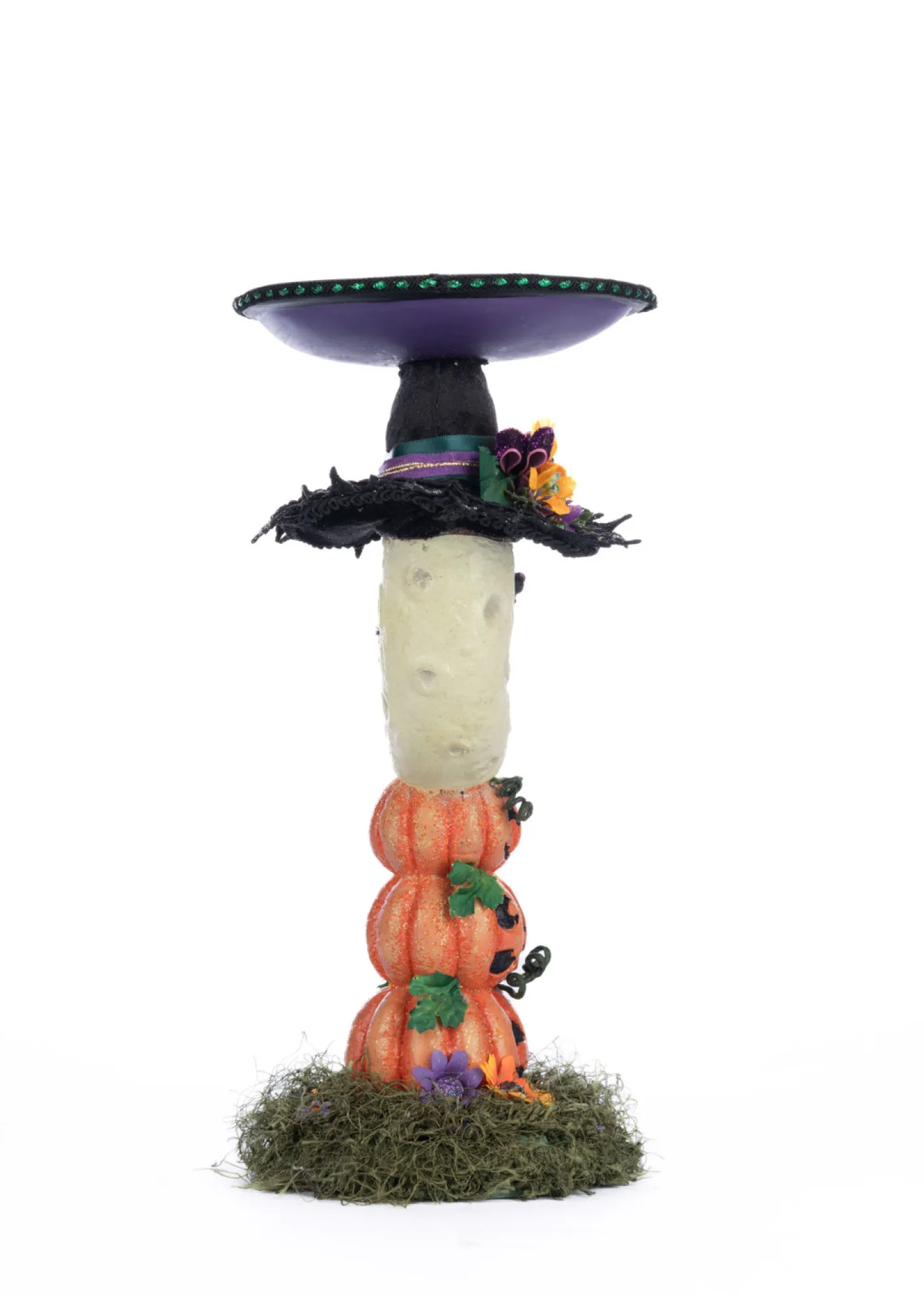 Katherines Collection Katherine's Collection 17" Glow In the Dark Jacks and Cats Moon Halloween Pillar Candle Holder 28-428196 Hot