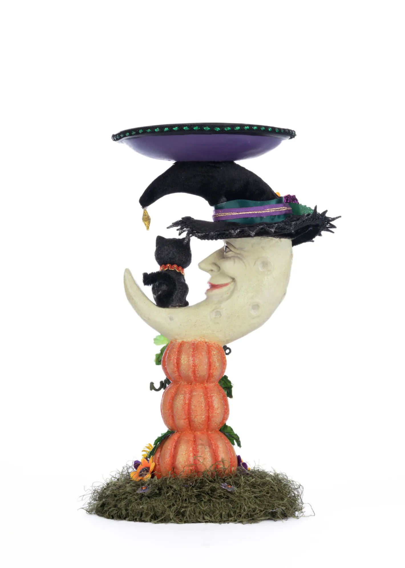Katherines Collection Katherine's Collection 17" Glow In the Dark Jacks and Cats Moon Halloween Pillar Candle Holder 28-428196 Hot