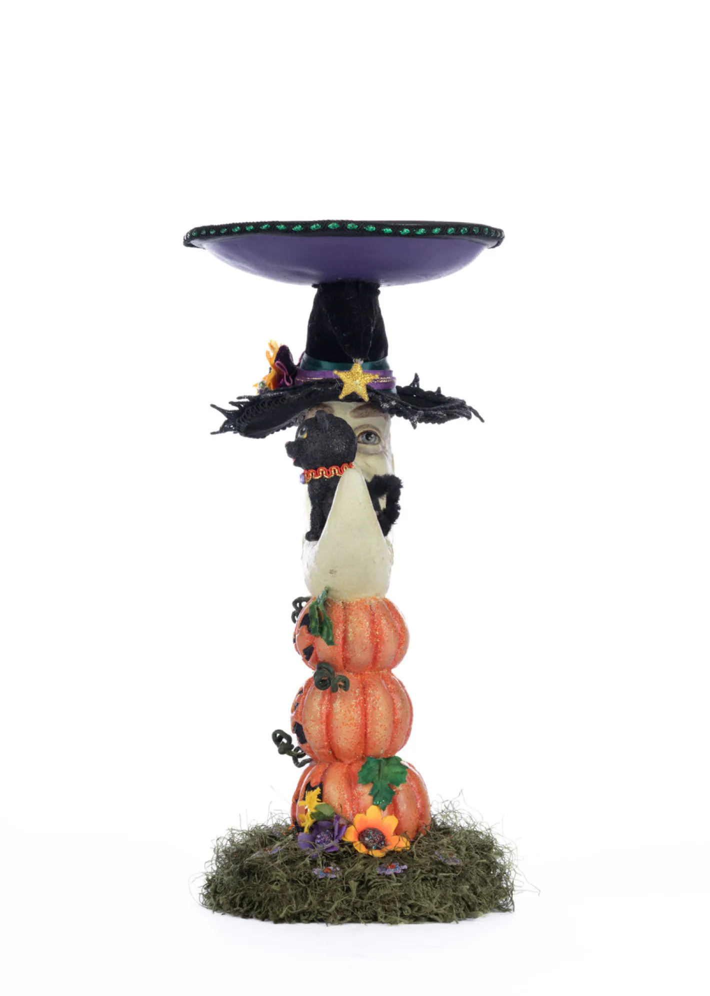Katherines Collection Katherine's Collection 17" Glow In the Dark Jacks and Cats Moon Halloween Pillar Candle Holder 28-428196 Hot