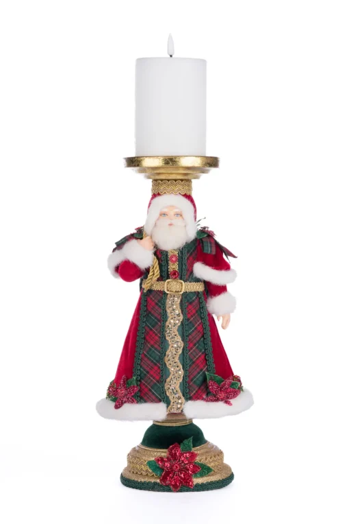 Katherines Collection Katherine's Collection 13.5" Holiday Magic Santa Pillar Christmas Candle Holder 28-428324