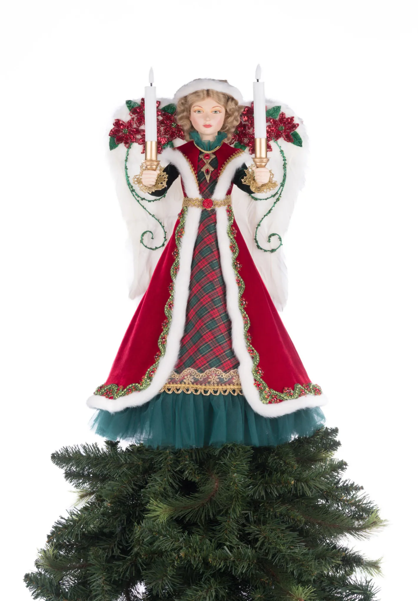 Katherines Collection Katherine's Collection 20" Penelope Poinsettia Angel Lighted Christmas Tree Topper 28-428329 Online