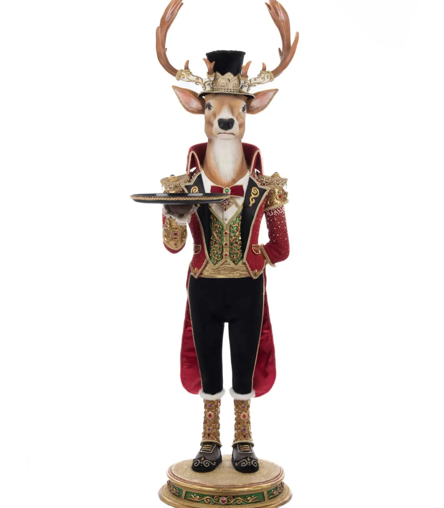 Katherines Collection Katherine's Collection 60.5" Royal Christmas Ball Reindeer Butler Holding Tray Decoration 28-528806 Best